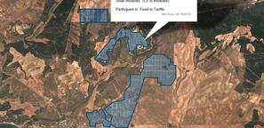 A sample map of solar project sites in Spain - click to go to site maps